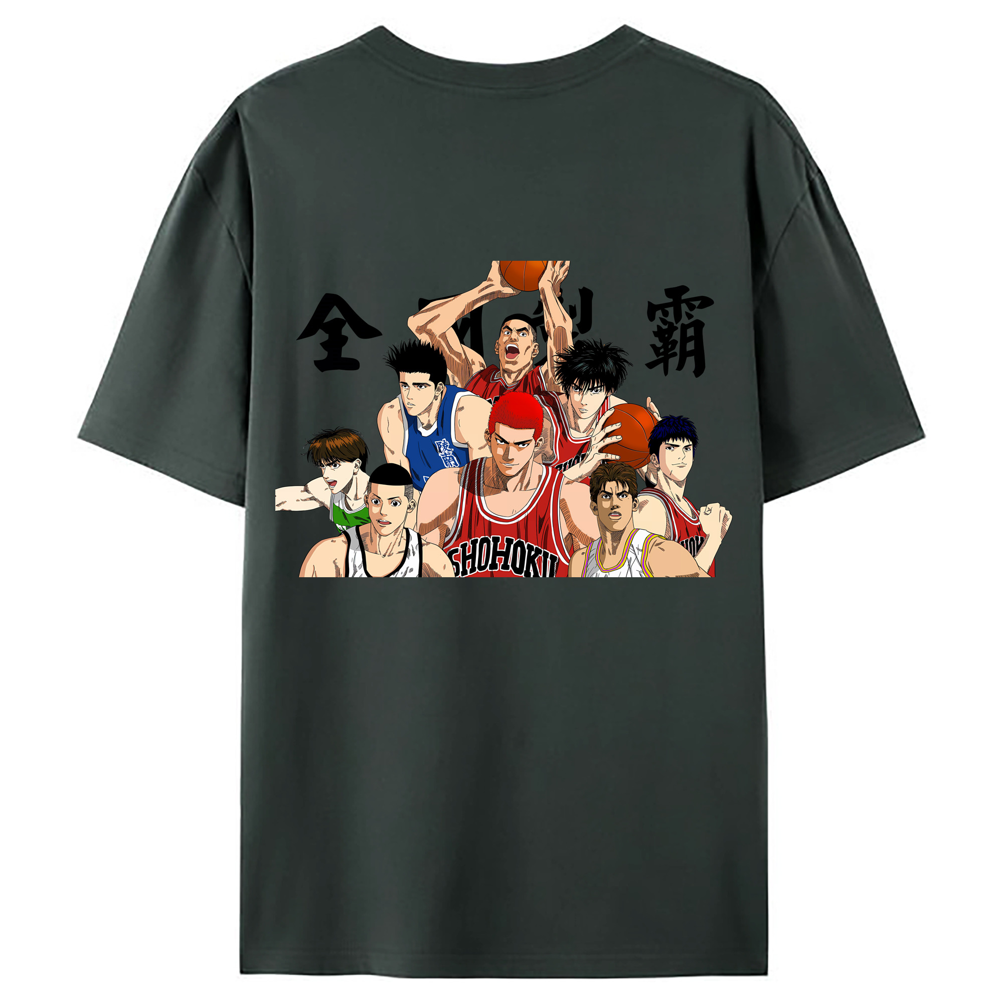 （画像用） SLAM DUNK／スラムダンク 綿100％ メンズ半袖Tシャツ（バックプリント） 通気性